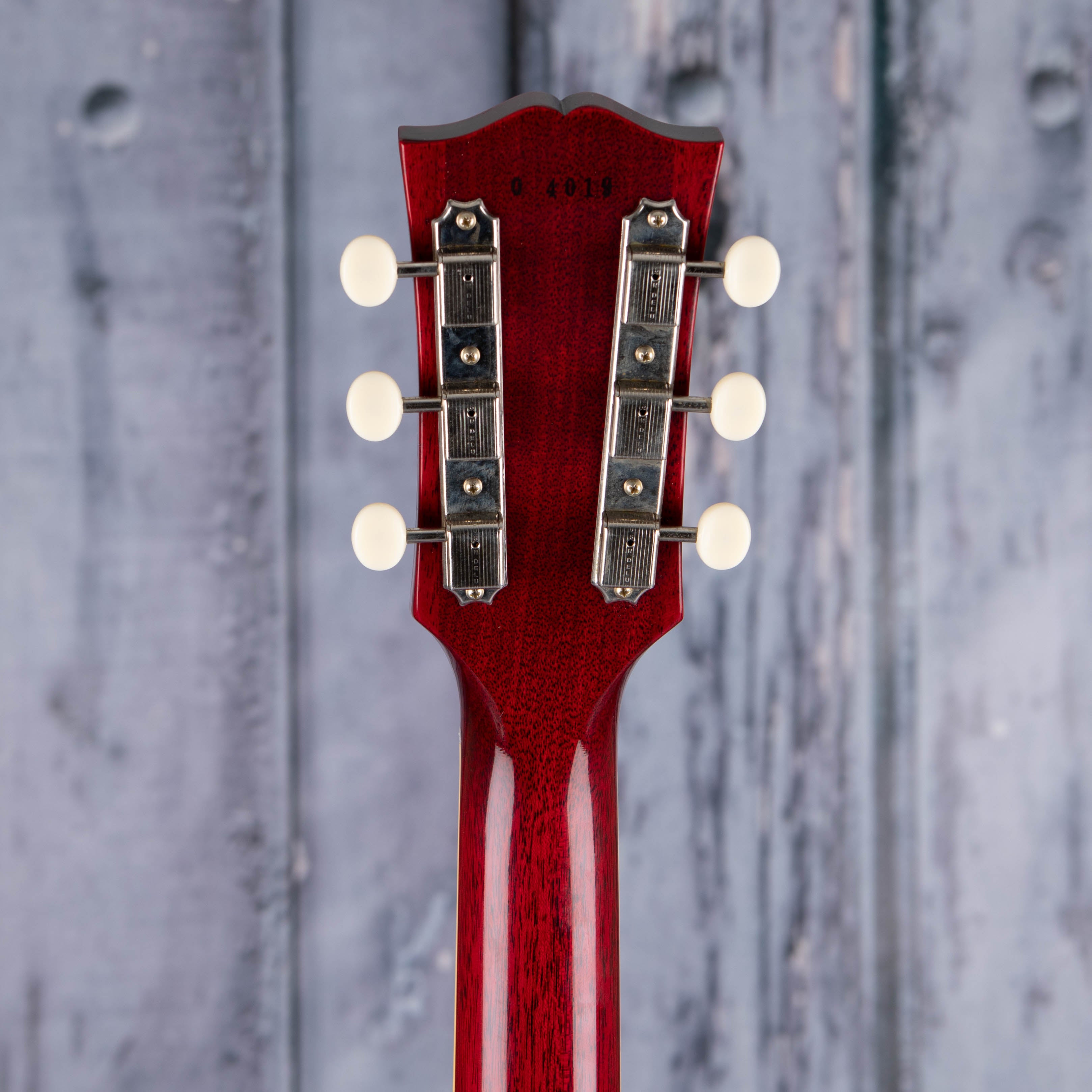 Gibson Custom Shop 1960 Les Paul Special Double Cut Reissue Electric Guitar, Cherry Red, back headstock