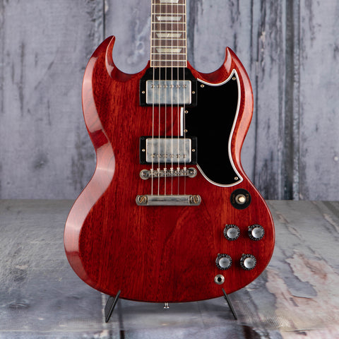 Gibson Custom Shop 1961 Les Paul SG Standard Reissue VOS Electric Guitar, Cherry Red, front closeup