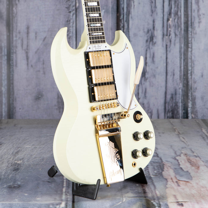 Gibson Custom Shop 1963 Les Paul SG Custom With Maestro Vibrola Murphy Lab Ultra Light Aged, Classic White