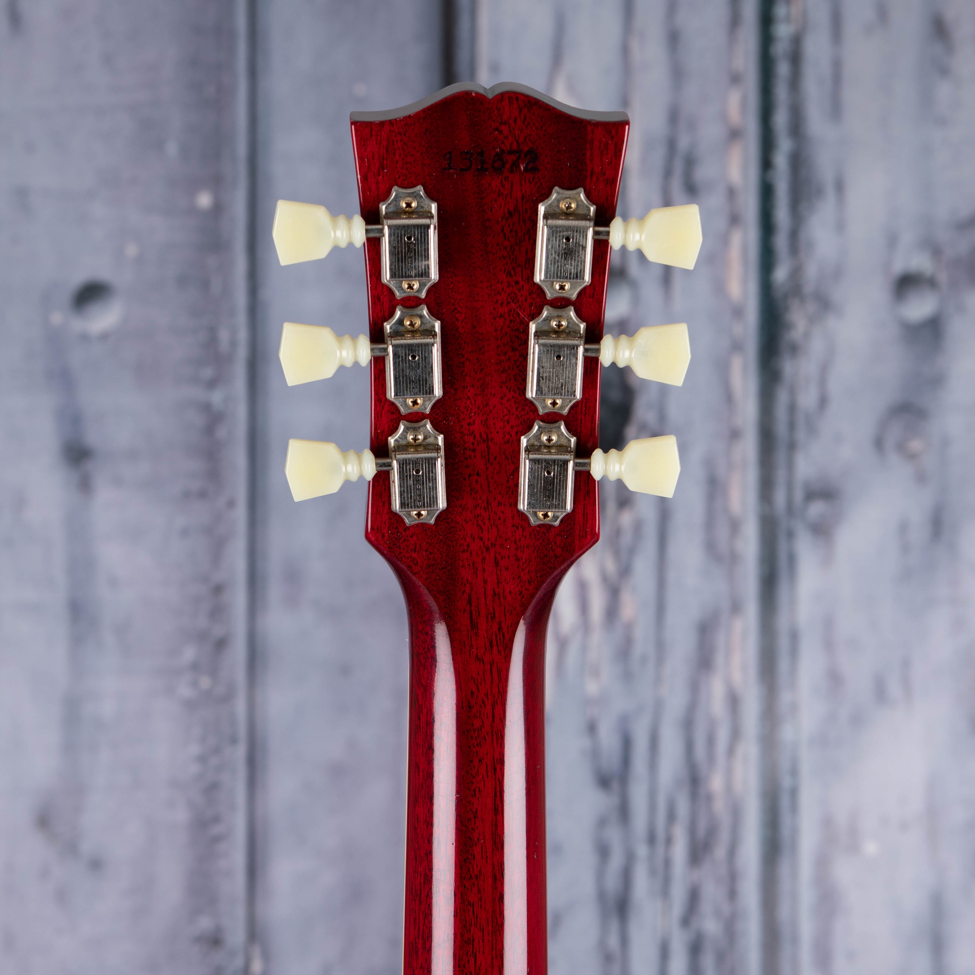 Gibson Custom Shop 1964 ES-335 Reissue Murphy Lab Ultra Light Aged Semi-Hollowbody Electric Guitar, Sixties Cherry, back headstock