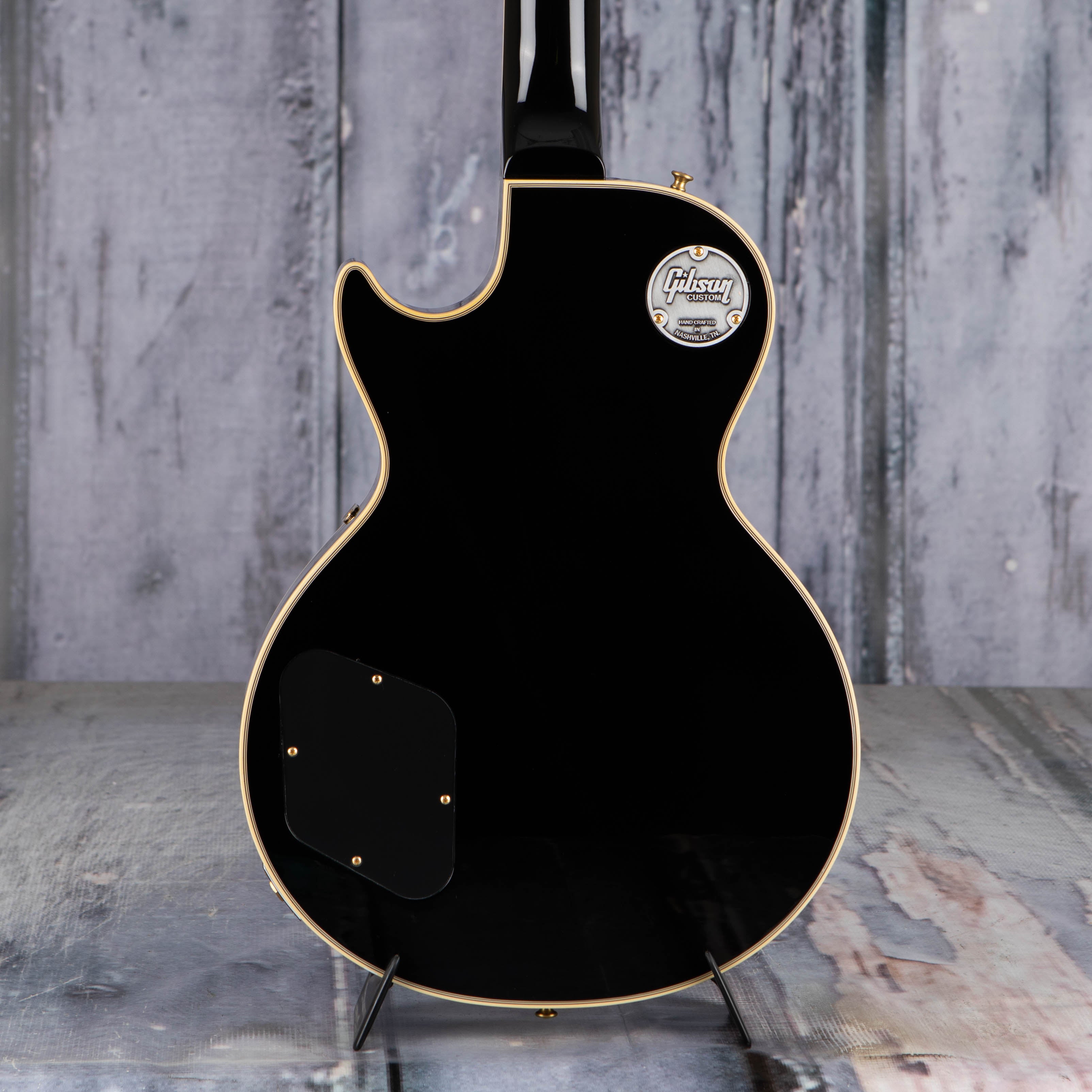 Gibson Custom Shop 1968 Les Paul Custom Reissue VOS Electric Guitar, Ebony, back closeup
