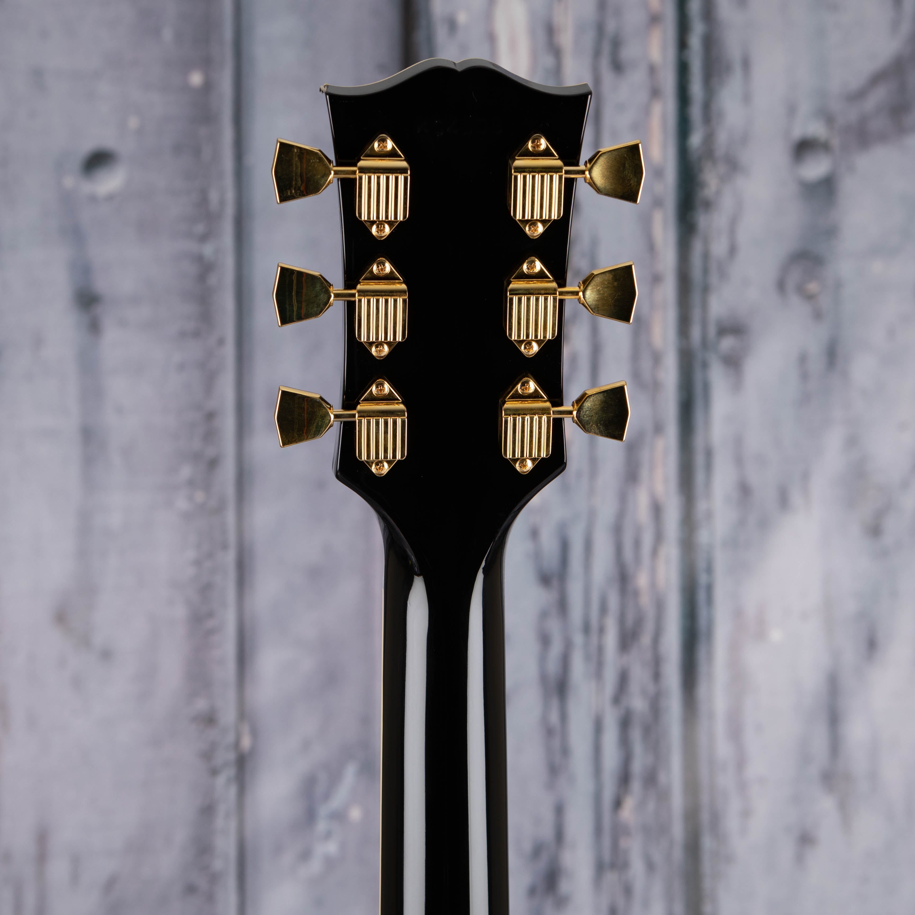 Gibson Custom Shop 1968 Les Paul Custom Reissue VOS Electric Guitar, Ebony, back headstock