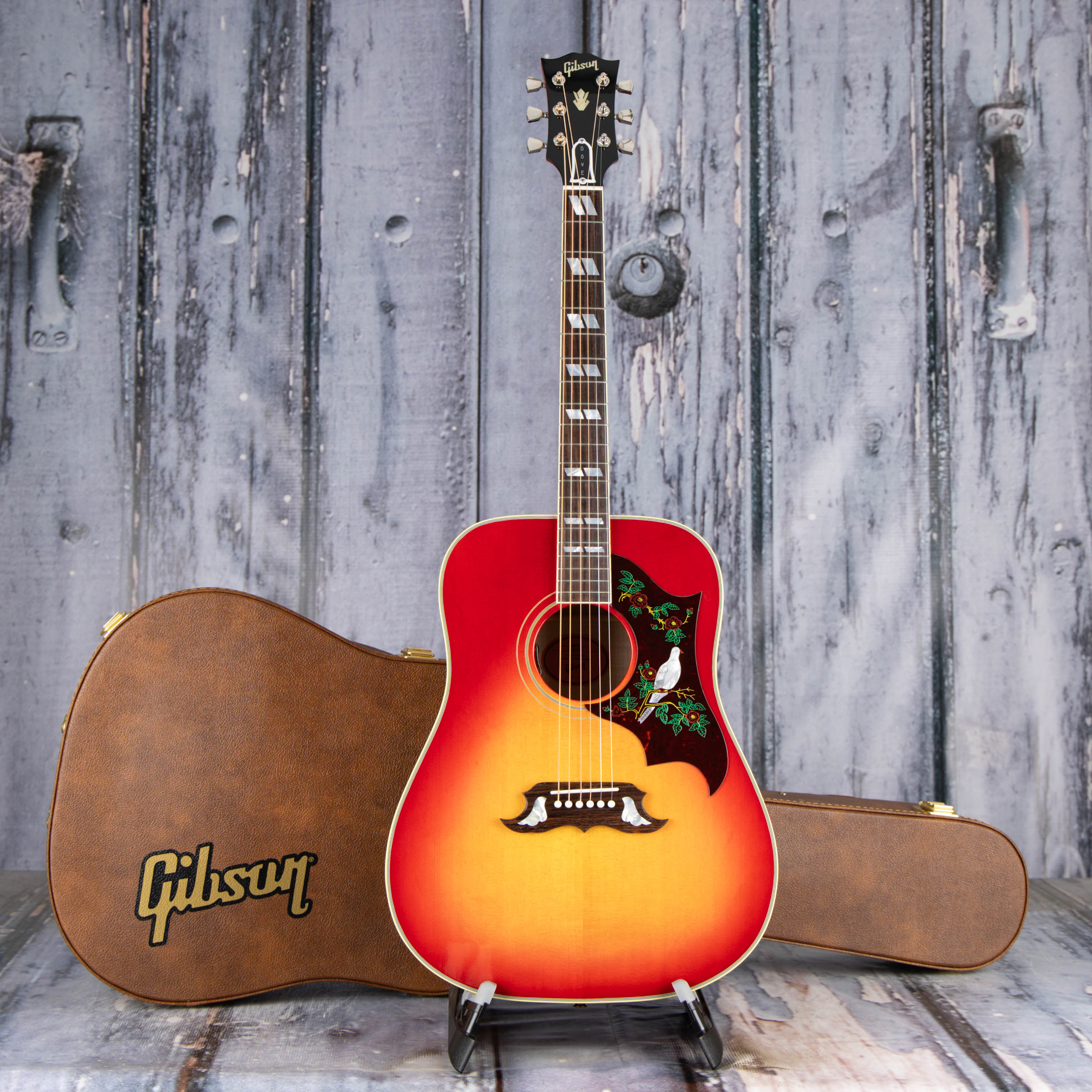 Gibson Dove Original Acoustic/Electric Guitar, Vintage Cherry Sunburst, case