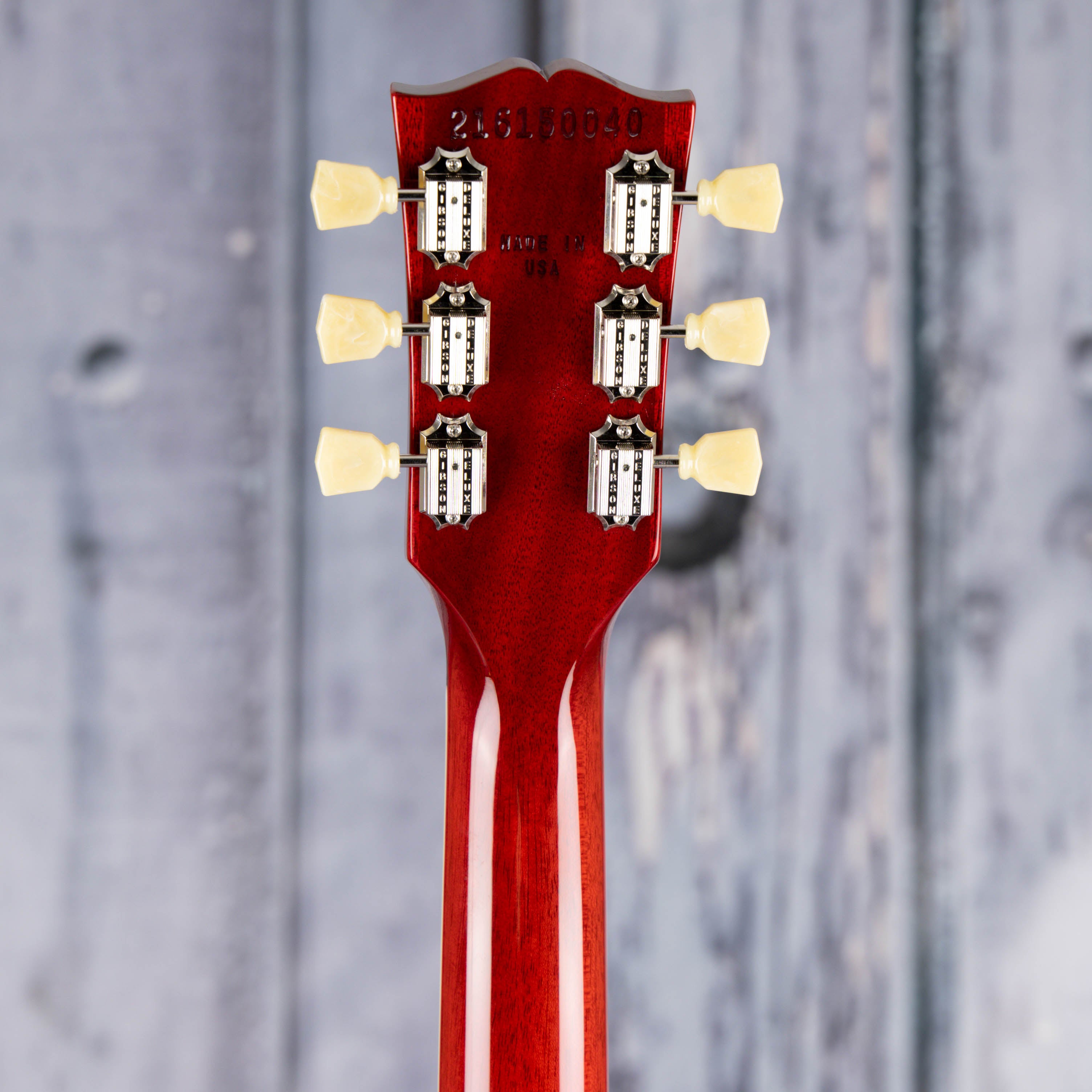 Gibson ES-345 Semi-Hollowbody Guitar, Sixties Cherry, back headstock
