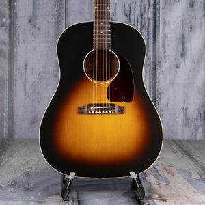 Gibson J-45 Special Acoustic/Electric Guitar, Satin Vintage Sunburst, front closeup