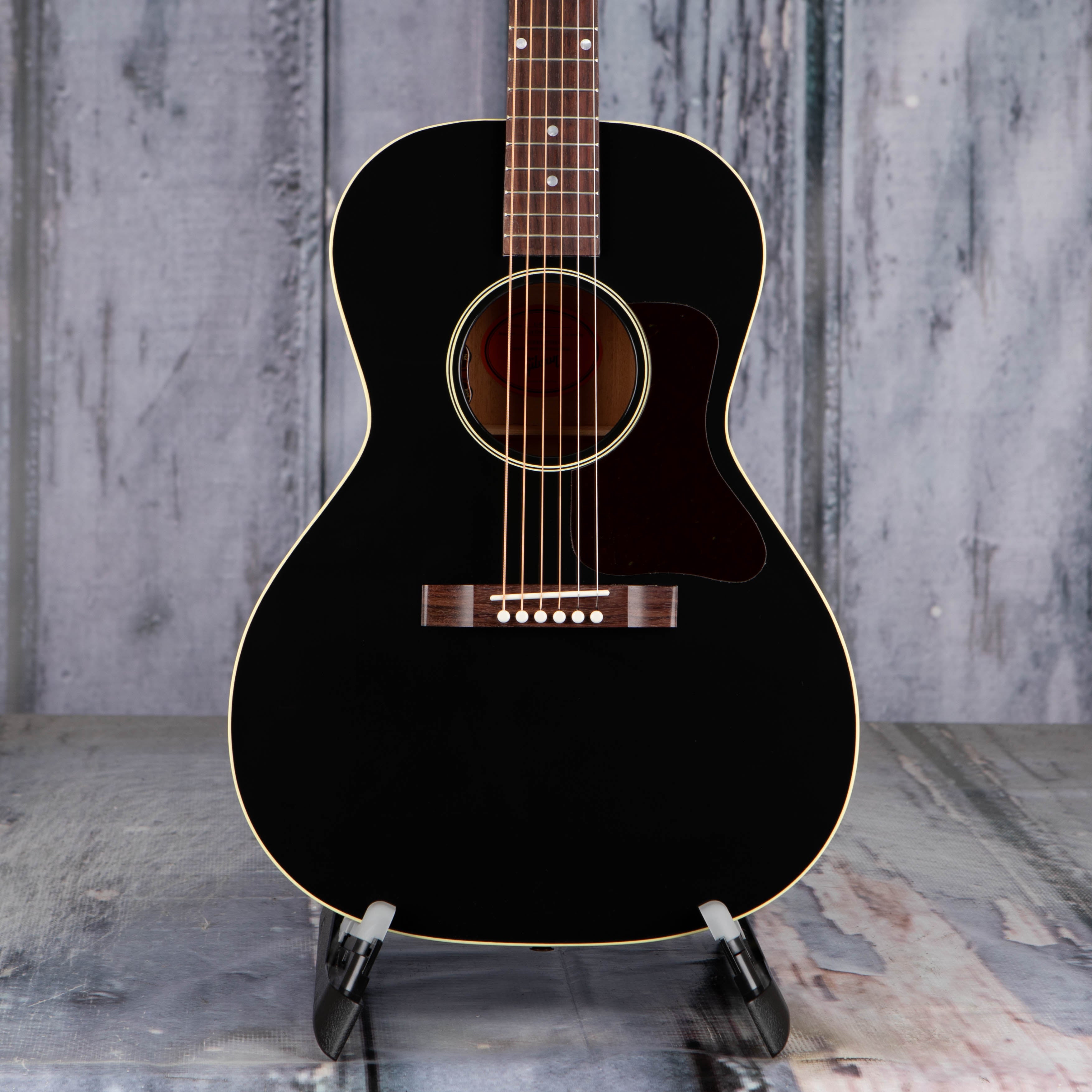 Gibson L-00 Original Acoustic Guitar, Ebony, front closeup