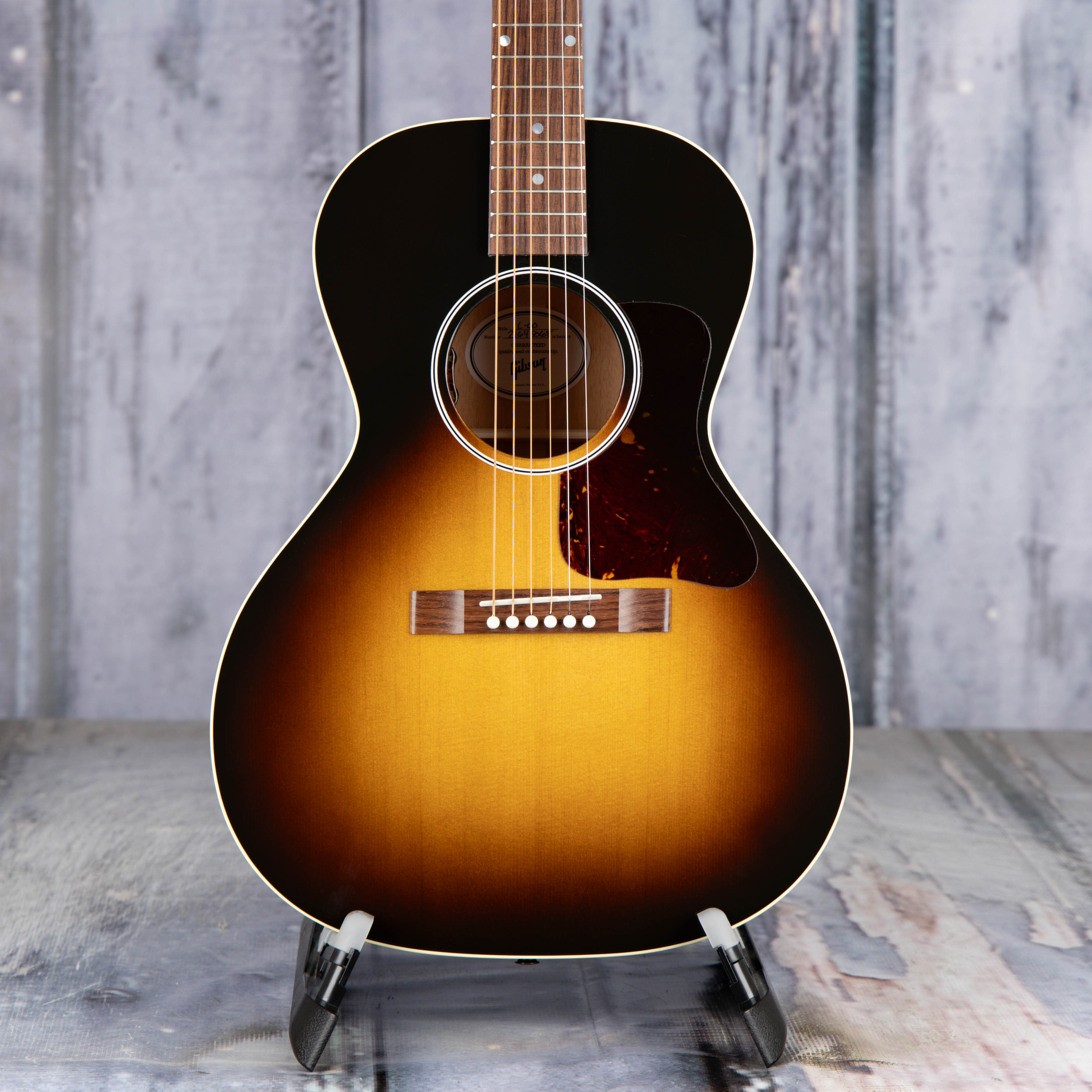 Gibson L-00 Standard Acoustic/Electric Guitar, Vintage Sunburst, front closeup