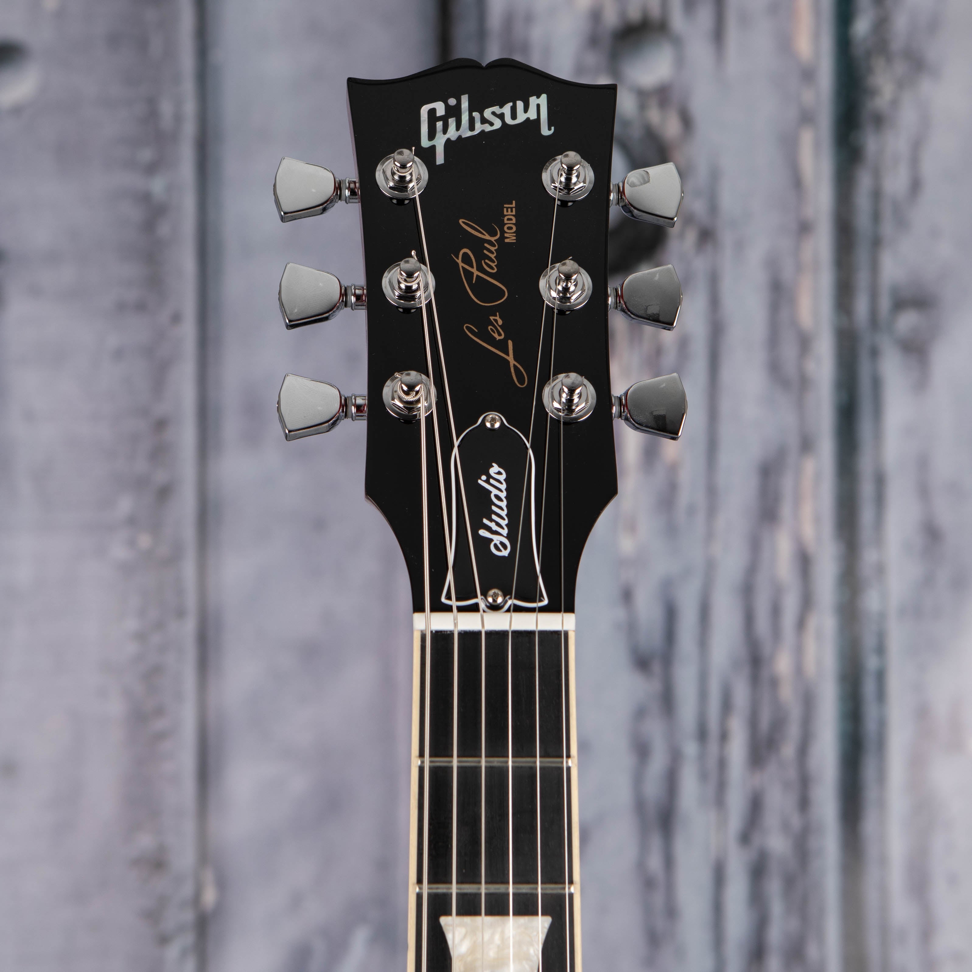 Gibson Les Paul Studio Session Electric Guitar, Bourbon Burst, front headstock