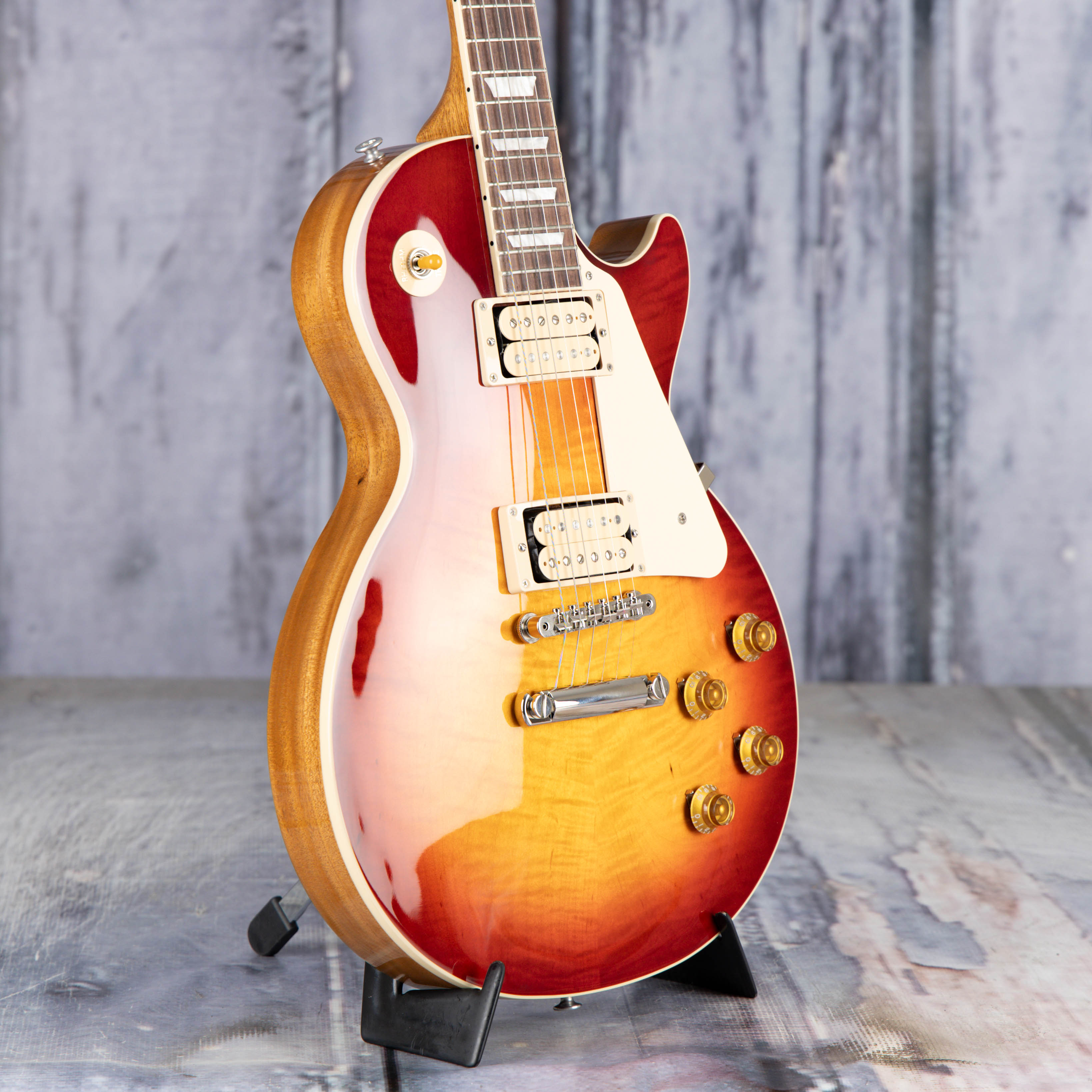 Gibson Limited Edition Les Paul Standard 50s Double Trouble Electric Guitar, Vintage Bourbon Burst Gloss, angle
