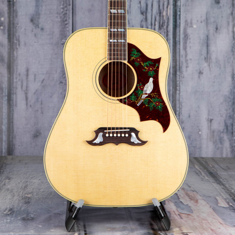 Gibson Montana Dove Original Acoustic/Electric Guitar, Antique Natural, front closeup
