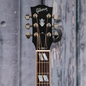 Gibson Montana Hummingbird Standard Acoustic/Electric Guitar, Vintage Sunburst, front headstock