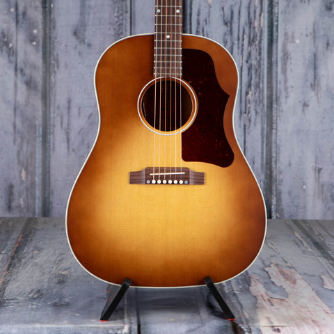 Gibson Montana J-45 '50s Faded Acoustic/Electric Guitar, Faded Sunburst, front closeup