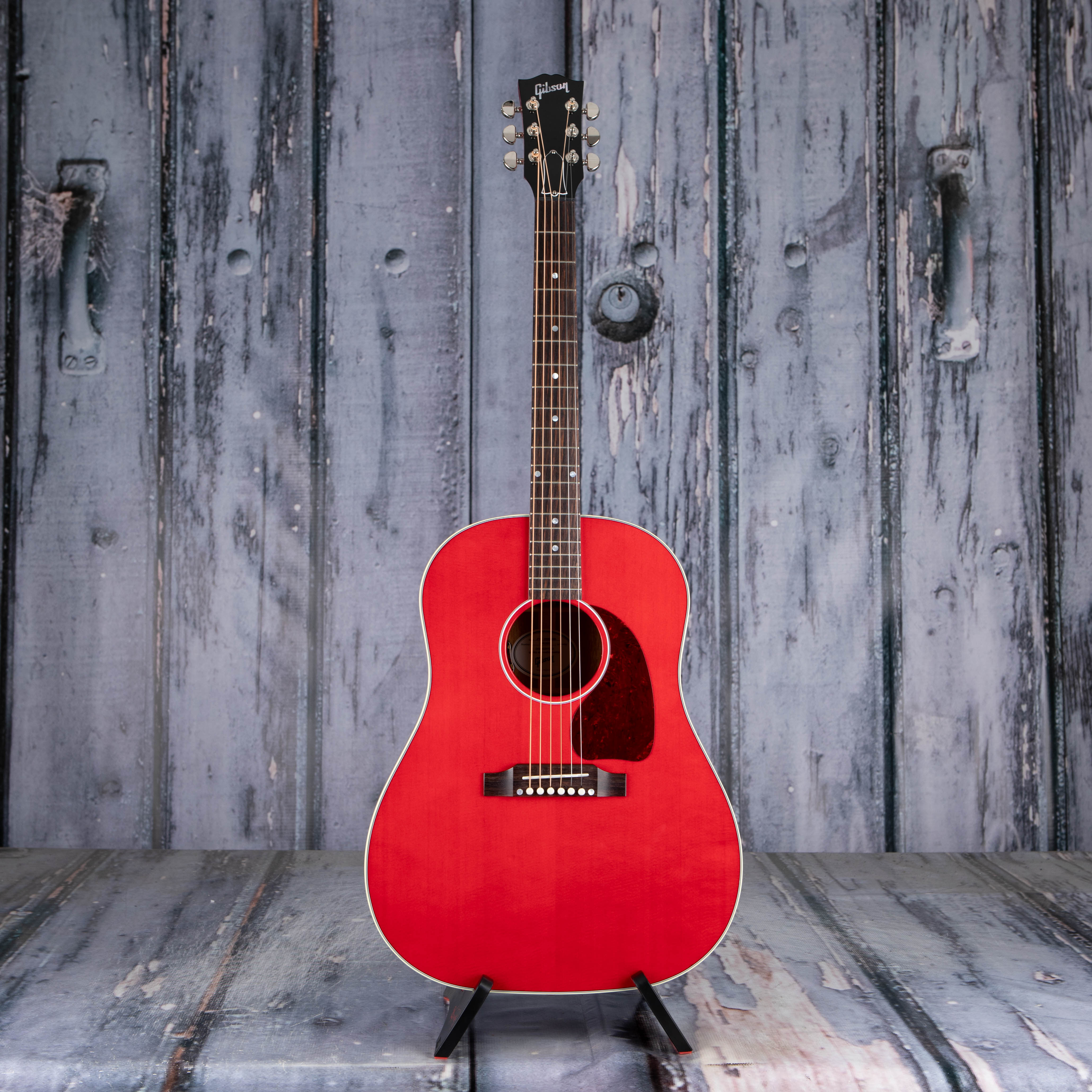Gibson Montana J-45 Standard Acoustic/Electric Guitar, Cherry, front