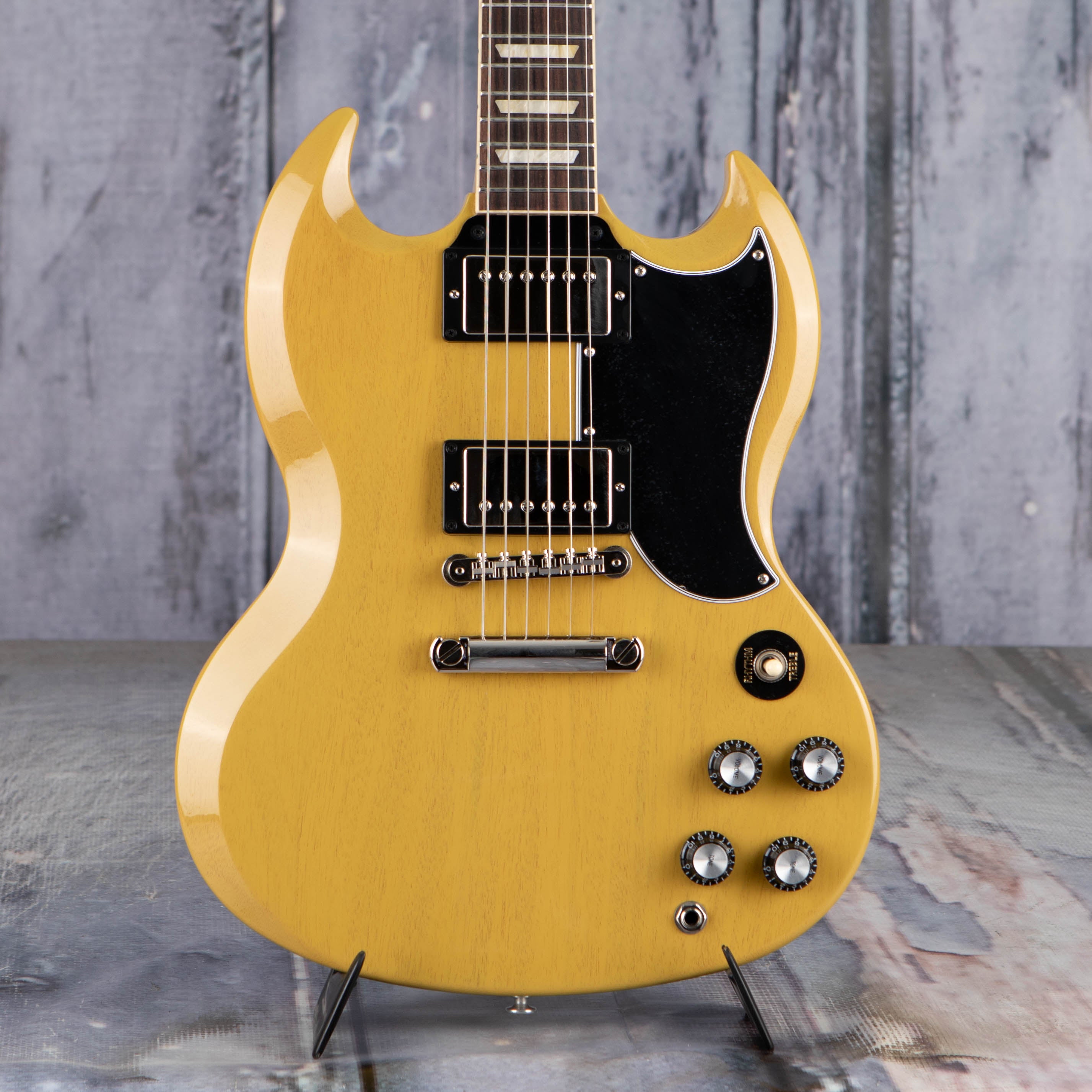 Gibson SG Standard '61 Electric Guitar, TV Yellow, front closeup