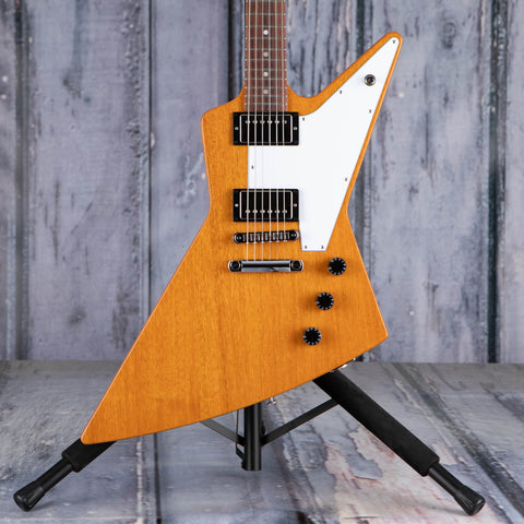 Gibson USA '70s Explorer Electric Guitar, Antique Natural, front closeup