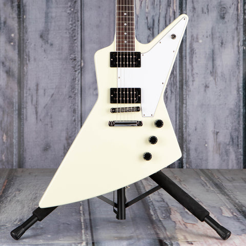 Gibson USA 70s Explorer Electric Guitar, Classic White, front closeup