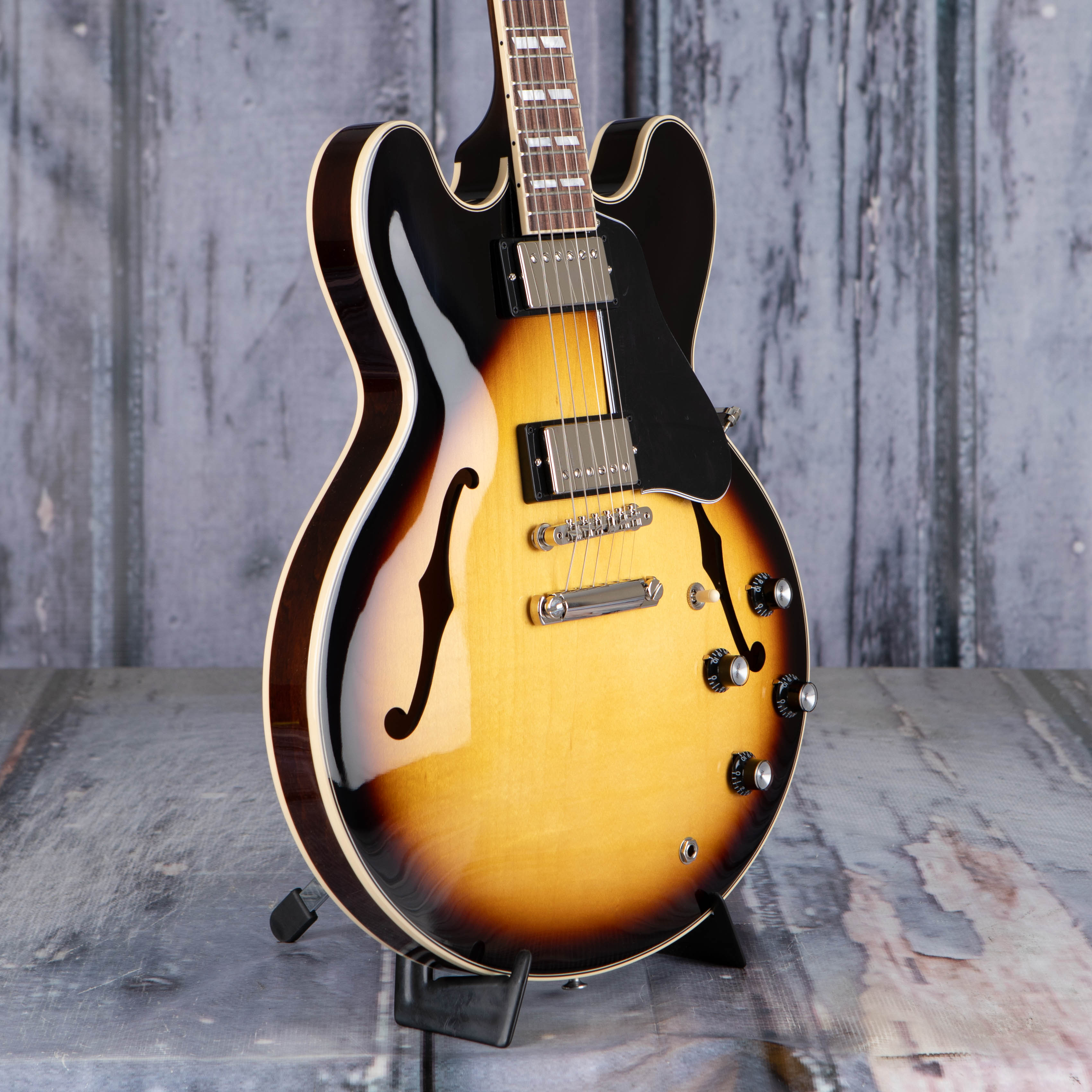 Gibson USA ES-345 Semi-Hollowbody Guitar, Vintage Burst, angle