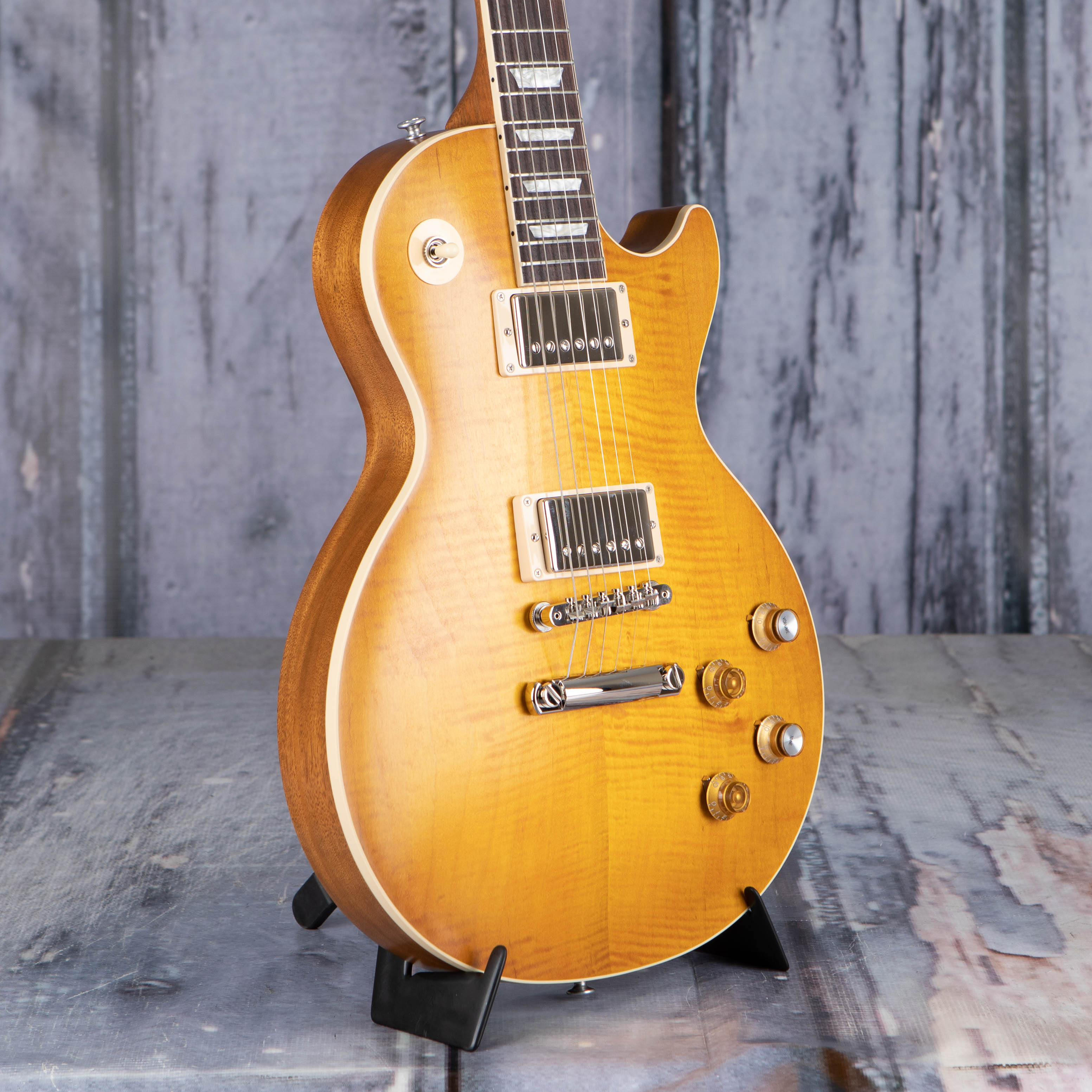Gibson USA Kirk Hammett "Greeny" Les Paul Standard Electric Guitar, Greeny Burst, angle