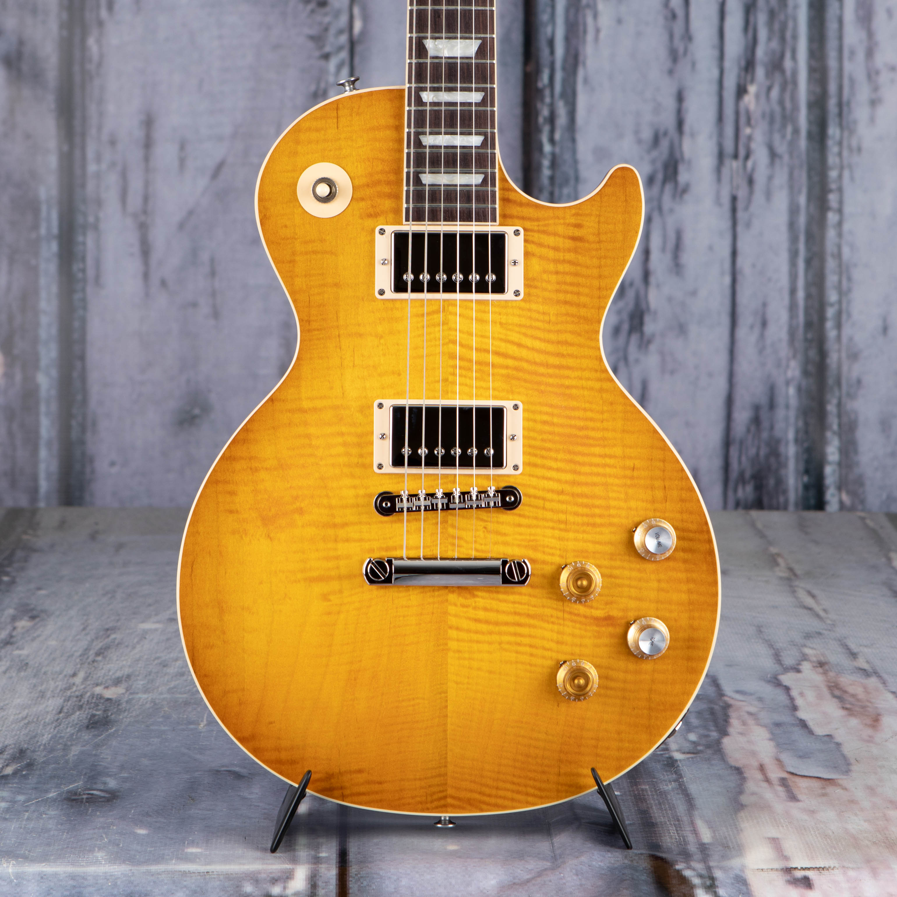 Gibson USA Kirk Hammett "Greeny" Les Paul Standard Electric Guitar, Greeny Burst, front closeup