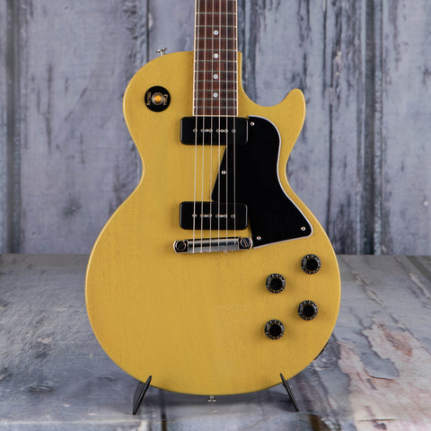 Gibson USA Les Paul Special Electric Guitar, TV Yellow, front closeup