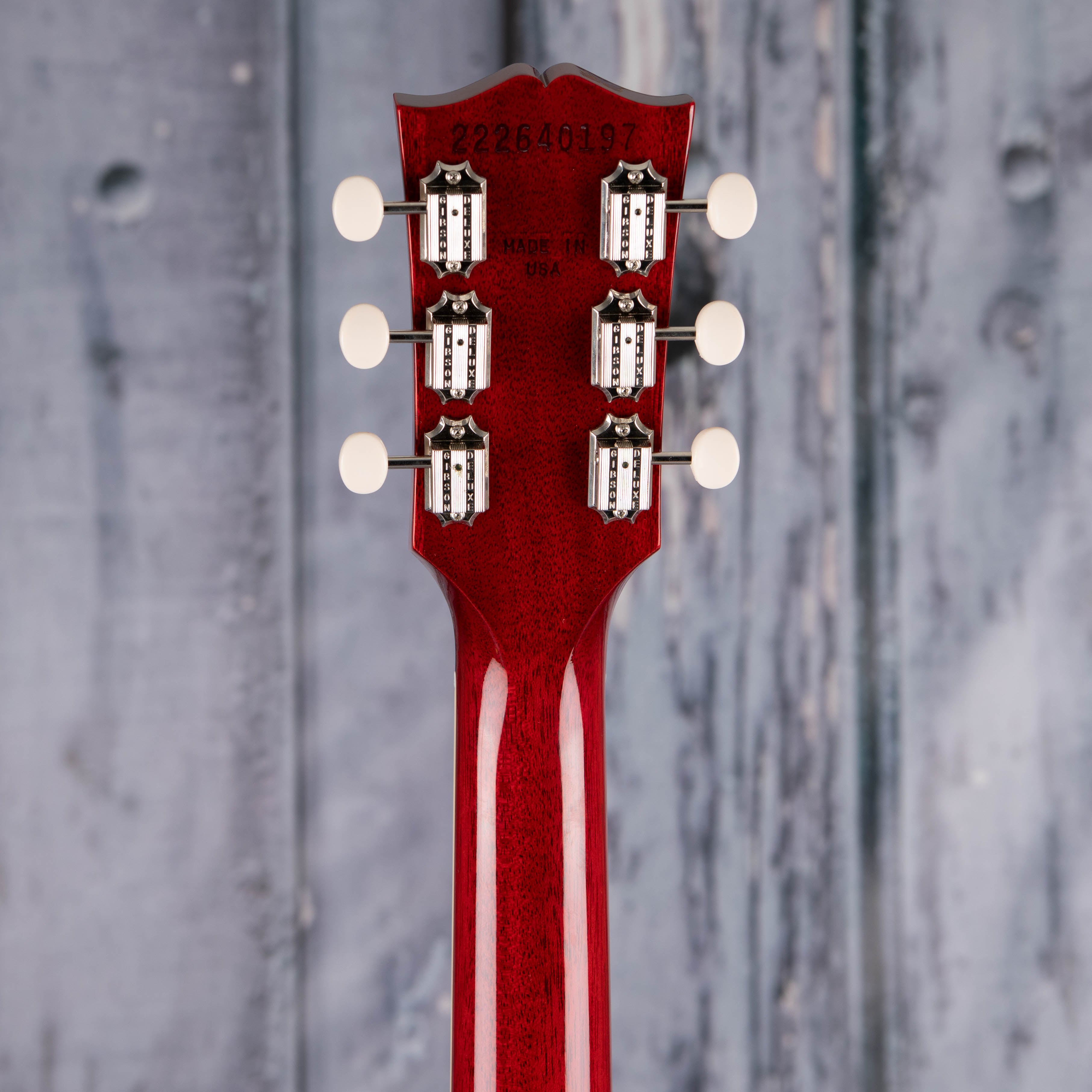 Gibson USA Les Paul Special Electric Guitar, Vintage Cherry, back headstock