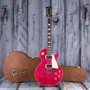 Gibson USA Les Paul Standard 50s Figured Top Electric Guitar, Translucent Fuchsia, case