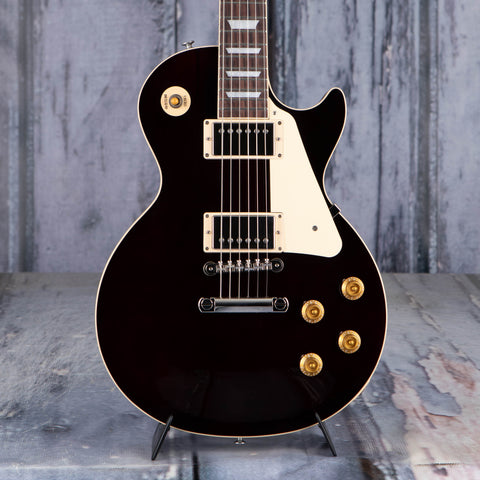Gibson USA Les Paul Standard 50s Figured Top Electric Guitar, Translucent Oxblood, front closeup