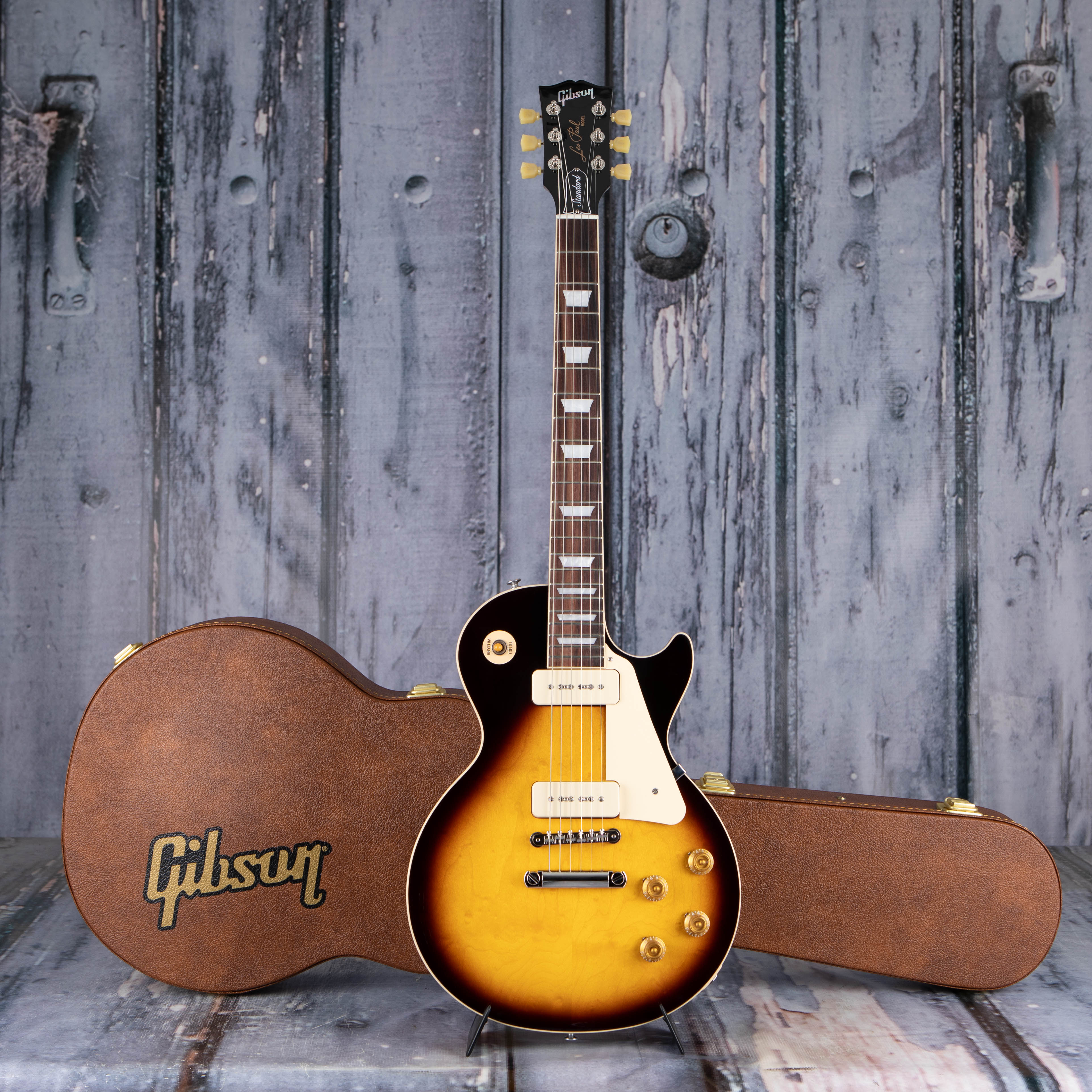 Gibson USA Les Paul Standard '50s P-90 Electric Guitar, Tobacco Burst, case