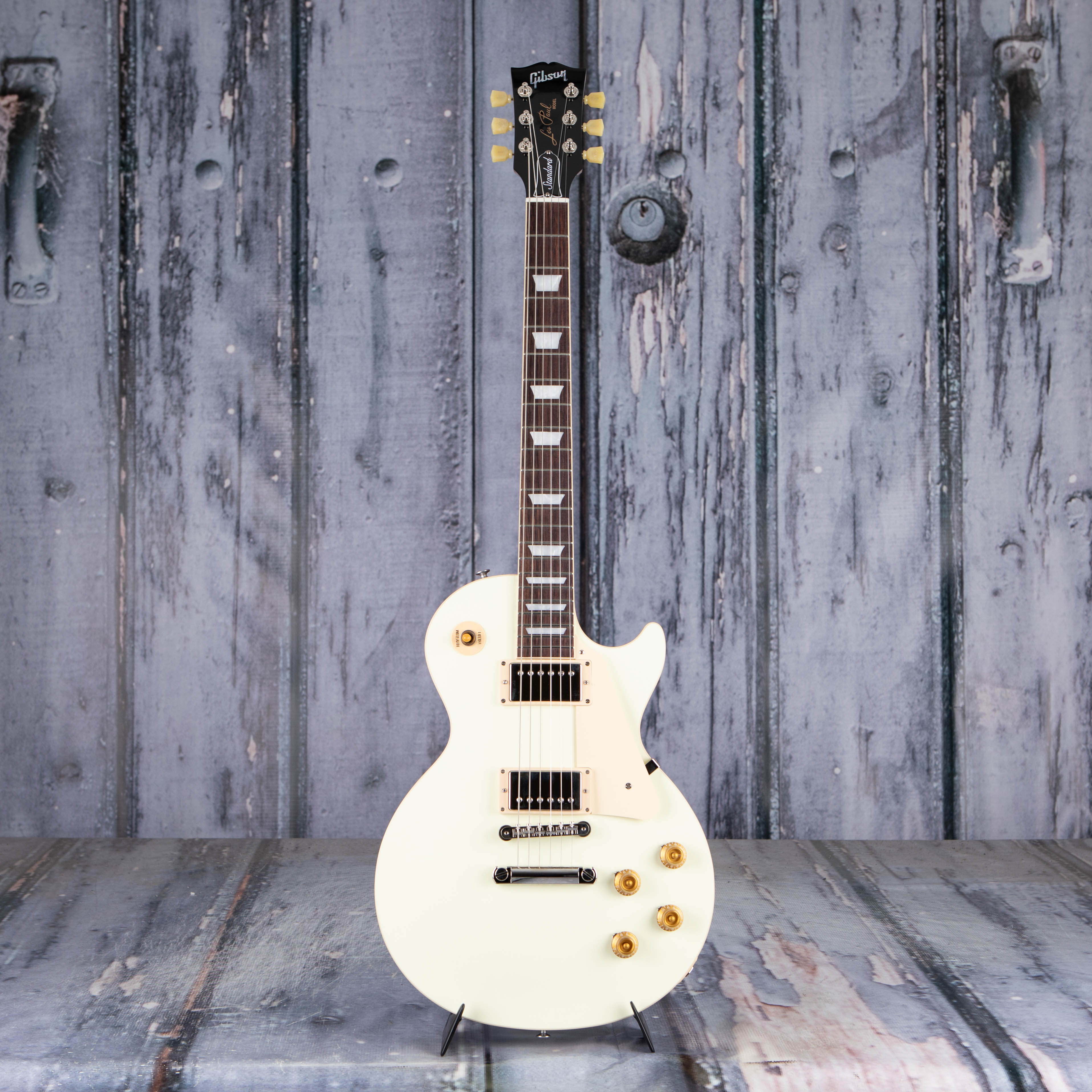 Gibson USA Les Paul Standard 50s Plain Top Electric Guitar, Classic White, front