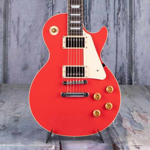 Gibson USA Les Paul Standard 50s Plain Top Electric Guitar, Cardinal Red, front closeup
