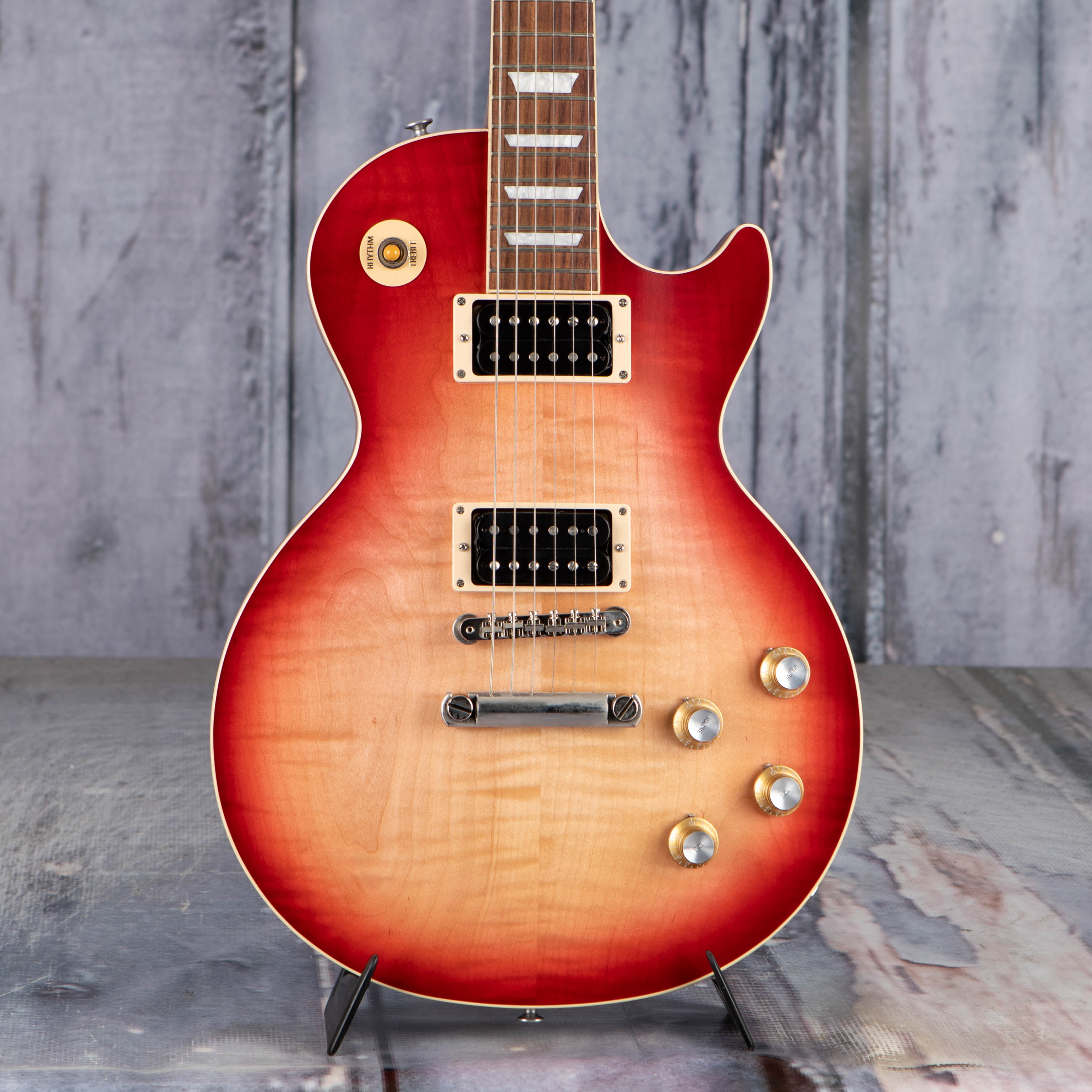 Gibson USA Les Paul Standard '60s Electric Guitar, Faded Vintage Cherry Sunburst, front closeup