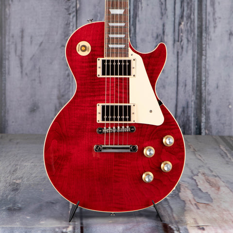 Gibson USA Les Paul Standard 60s Figured Top Electric Guitar, 60s Cherry, front closeup