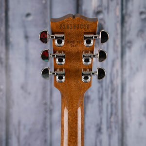 Gibson USA Les Paul Standard 60s Figured Top Electric Guitar, Translucent Fuchsia, back headstock