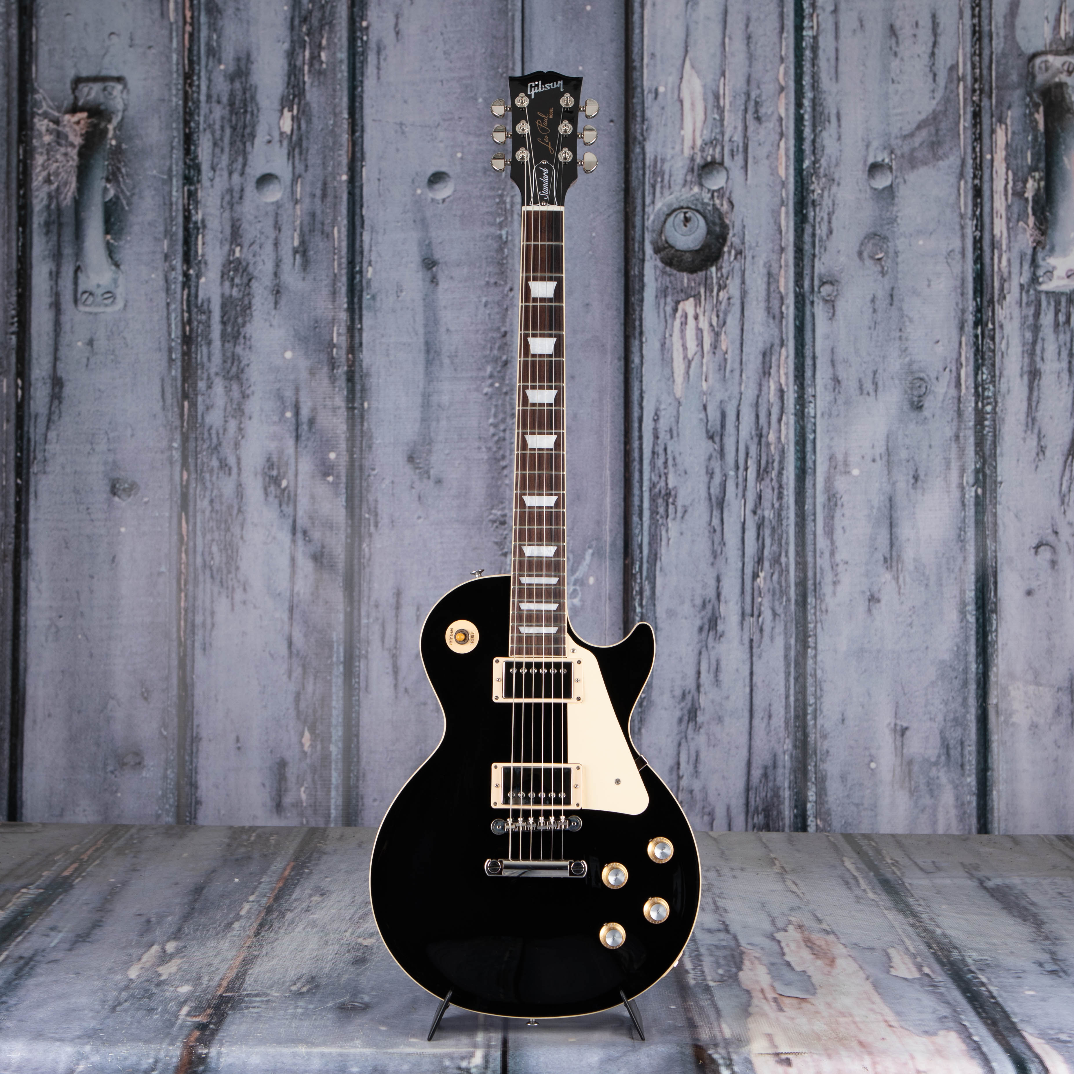 Gibson USA Les Paul Standard 60s Plain Top Electric Guitar, Ebony, front