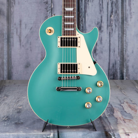 Gibson USA Les Paul Standard 60s Plain Top Electric Guitar, Inverness Green, front closeup