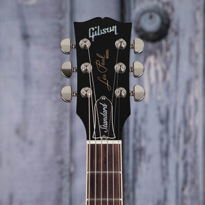 Gibson USA Les Paul Standard 60s Plain Top Electric Guitar, Pelham Blue, front headstock