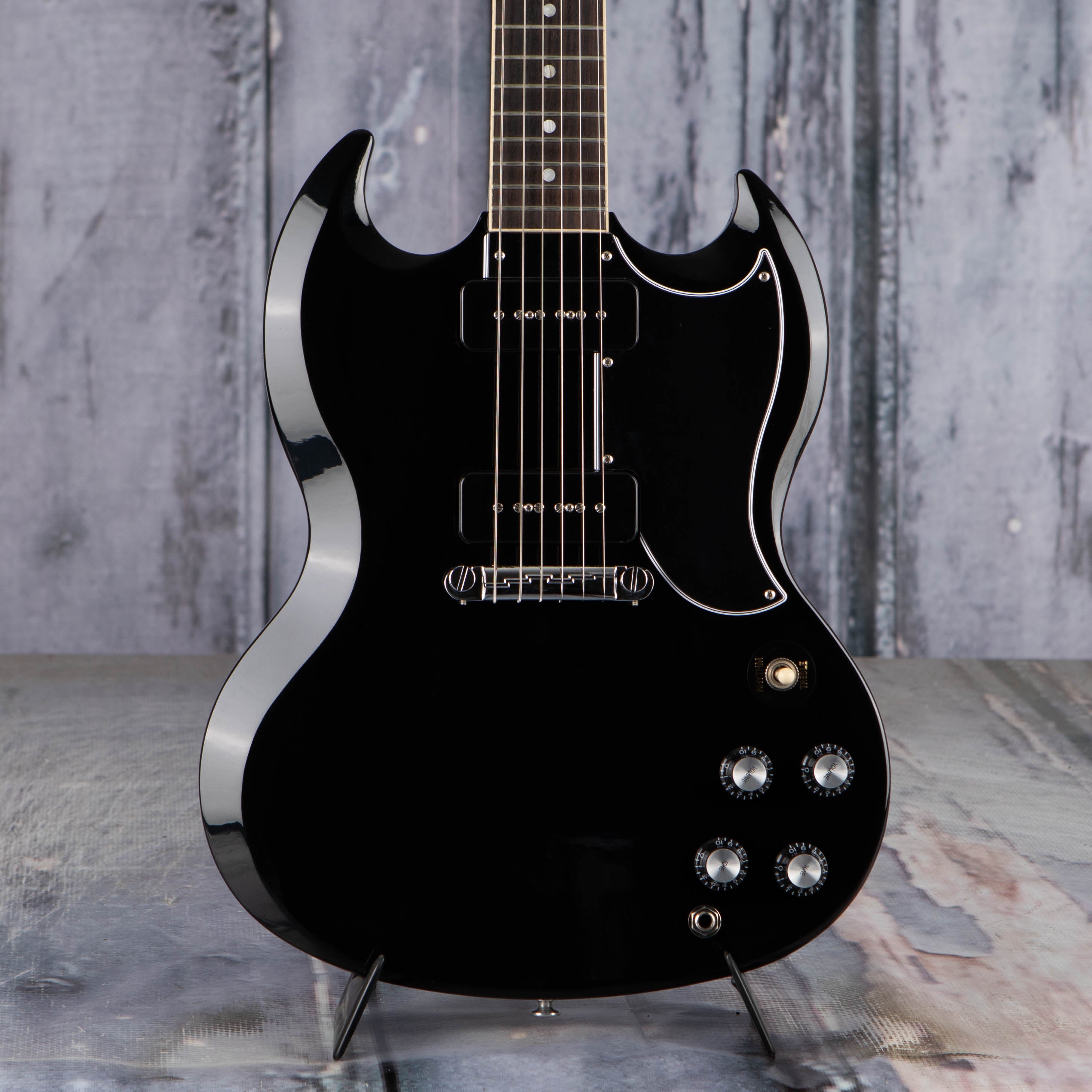 Gibson USA SG Special Electric Guitar, Ebony, front closeup