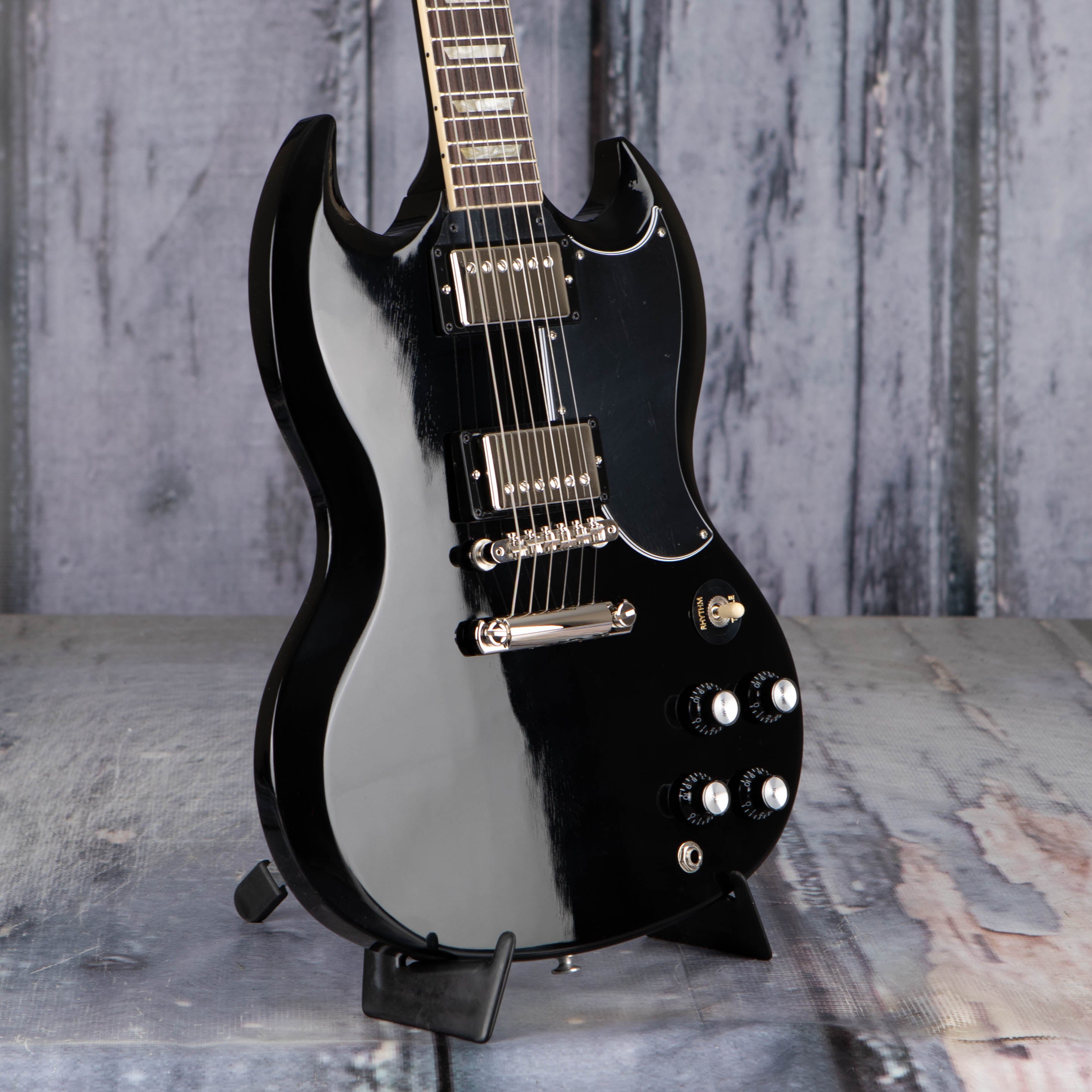 Gibson USA SG Standard '61 Electric Guitar, Ebony, angle