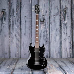 ,Gibson USA SG Standard Electric Bass Guitar, Ebony, front