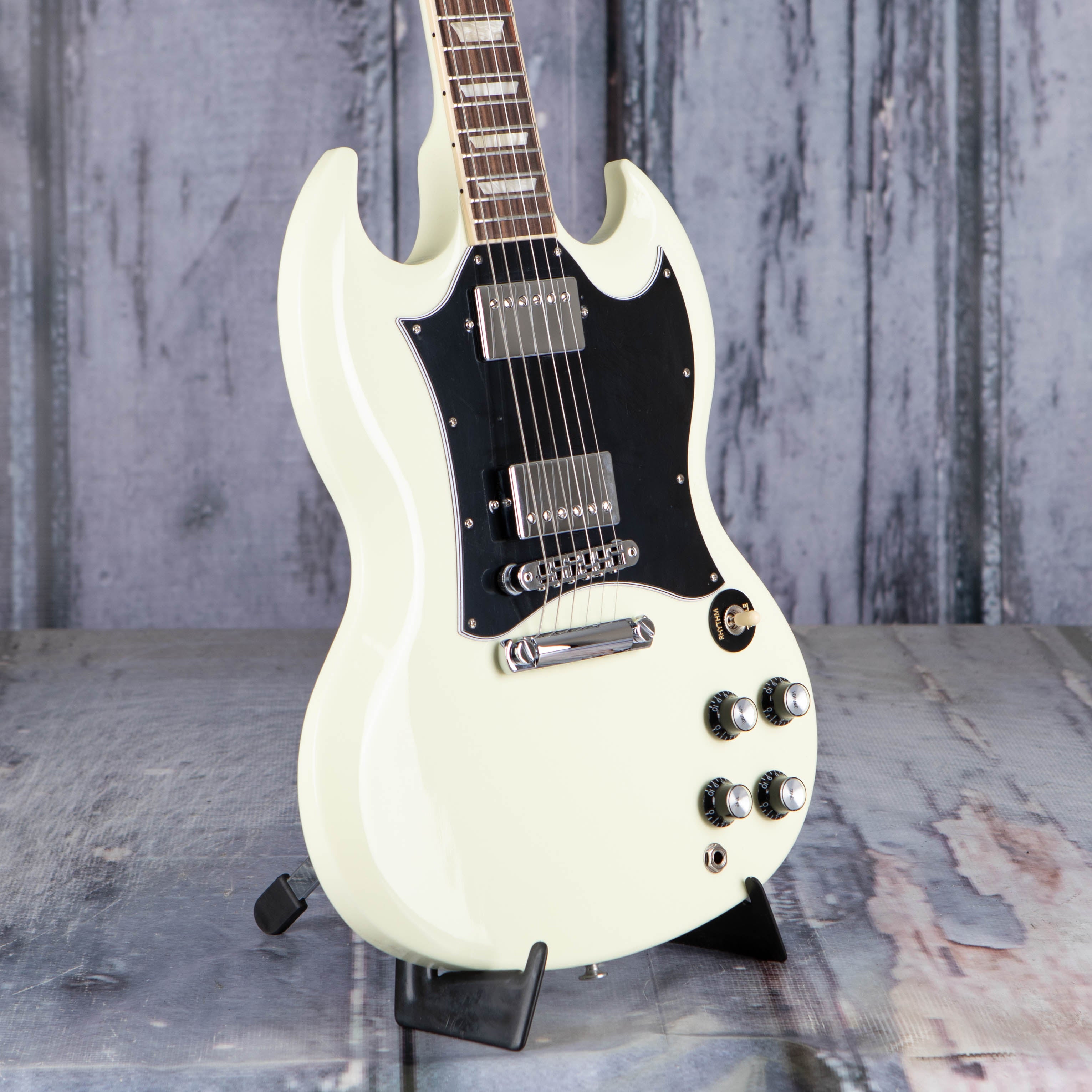 Gibson USA SG Standard Electric Guitar, Classic White, angle
