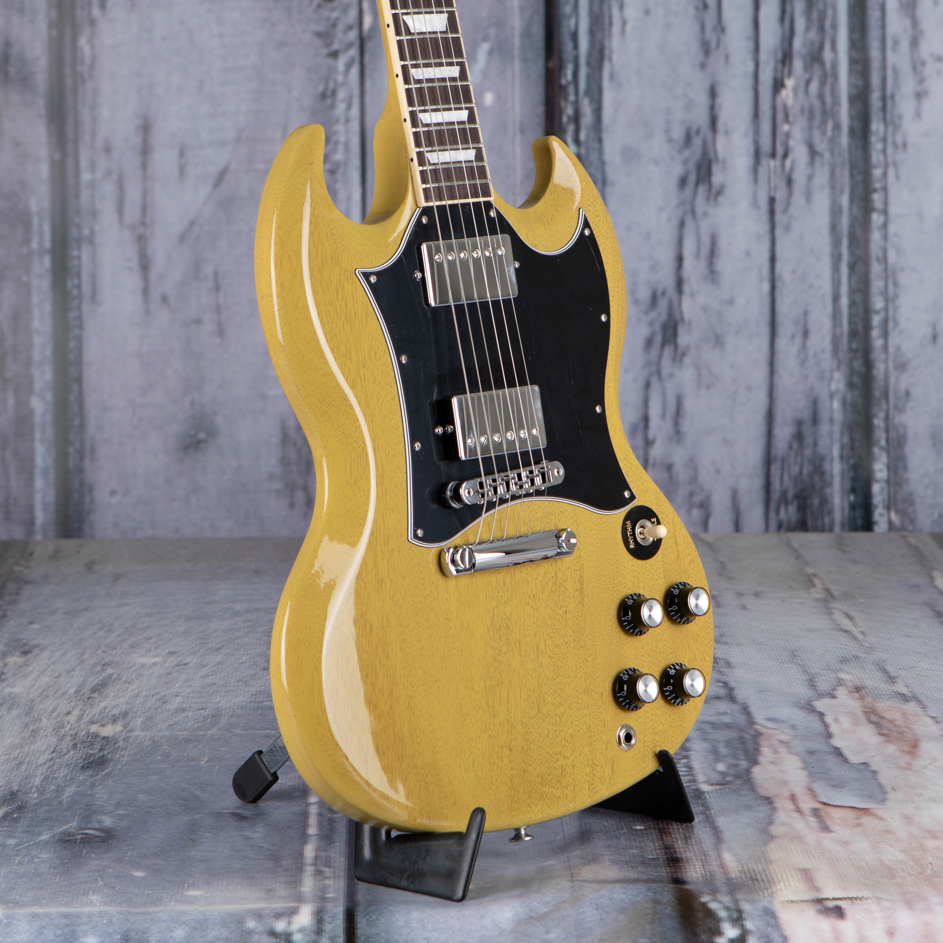 Gibson USA SG Standard Electric Guitar, TV Yellow, angle