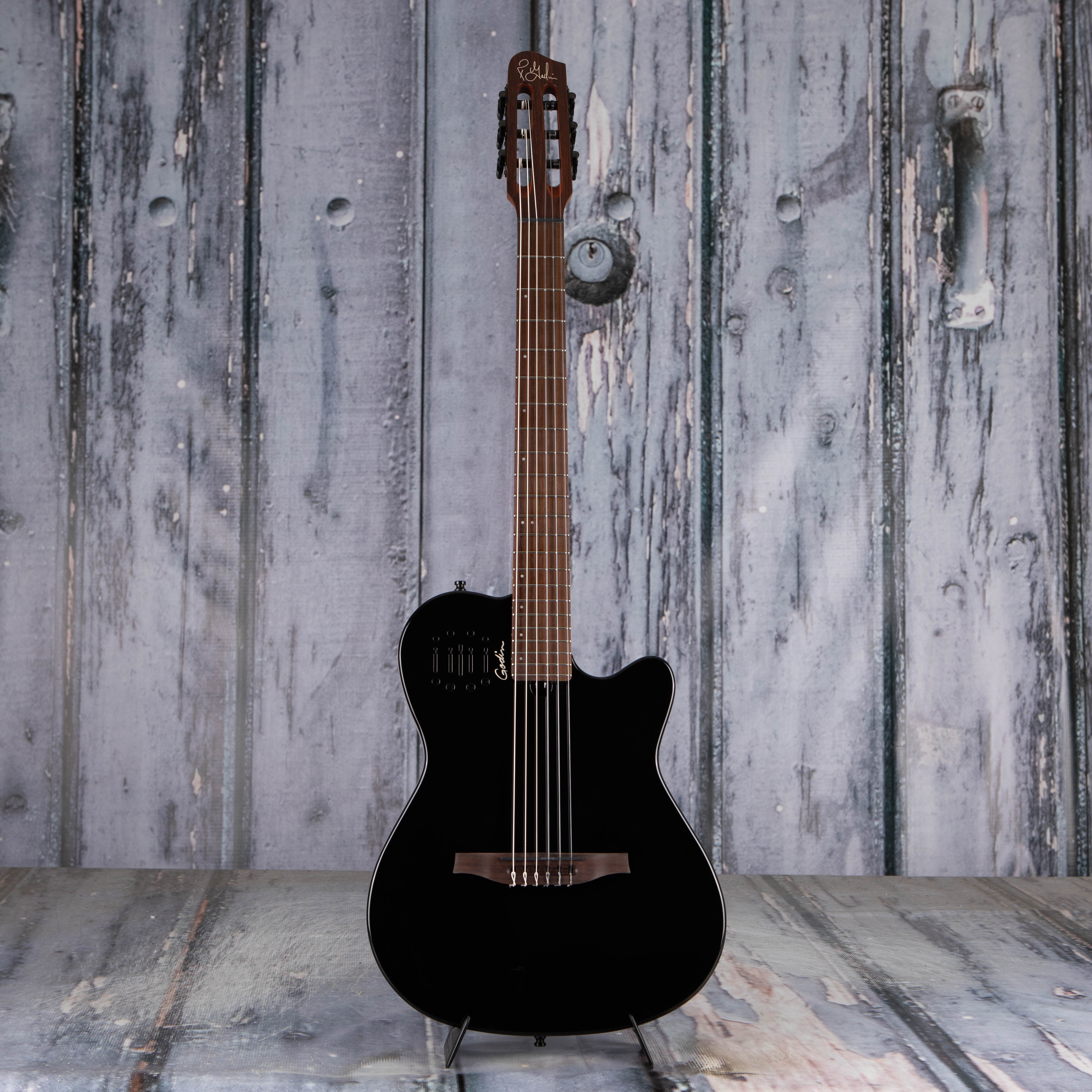 Godin Multiac Mundial Nylon Acoustic/Electric Guitar, Onyx Black, front