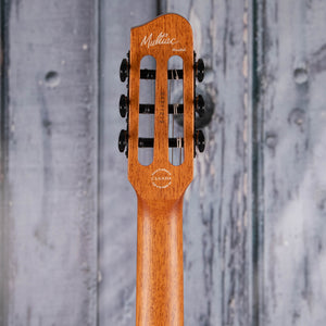 Godin Multiac Mundial Nylon Acoustic/Electric Guitar, Onyx Black, back headstock