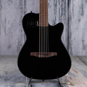 Godin Multiac Mundial Nylon Acoustic/Electric Guitar, Onyx Black, front closeup