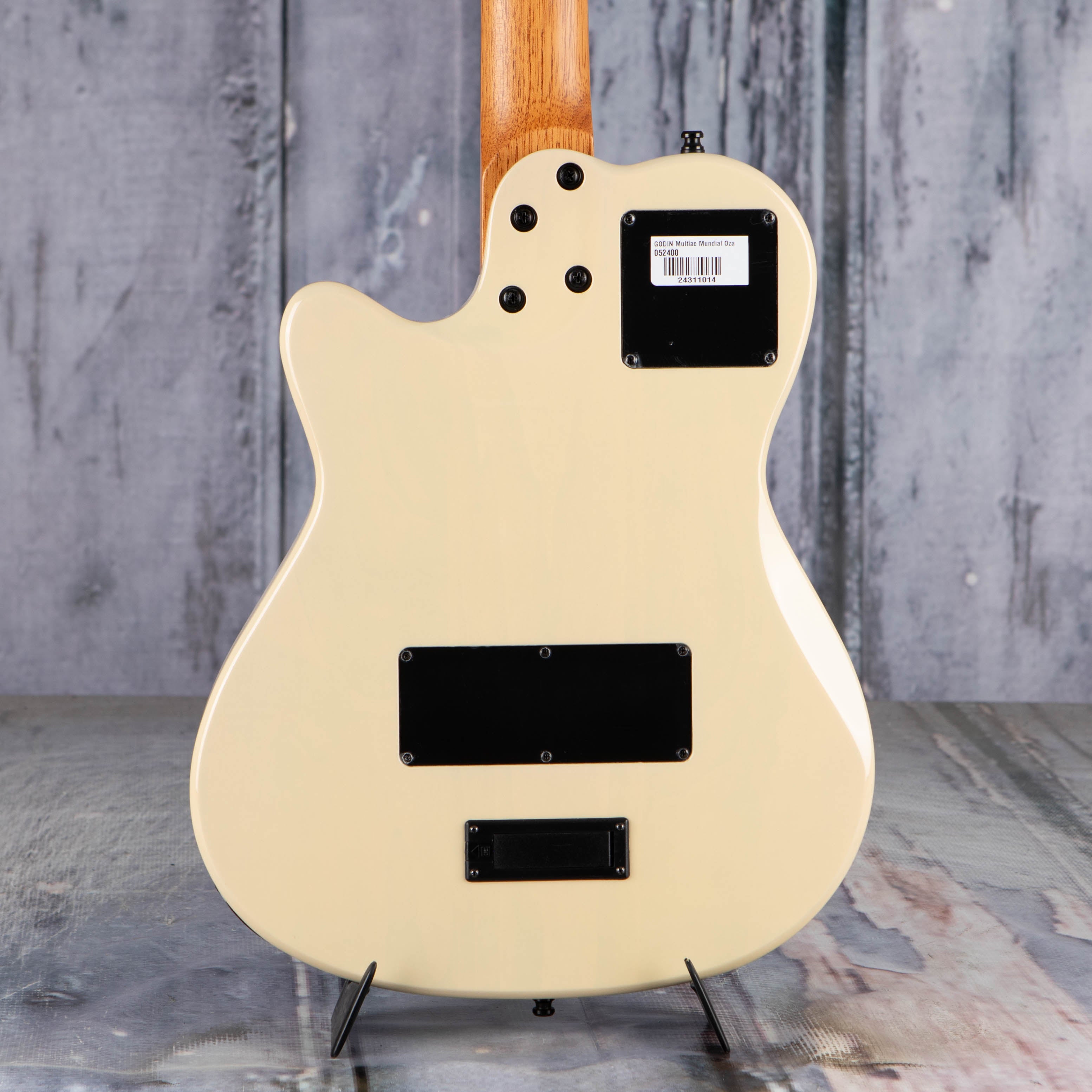 Godin Multiac Mundial Nylon Acoustic/Electric Guitar, Ozark Cream, back closeup