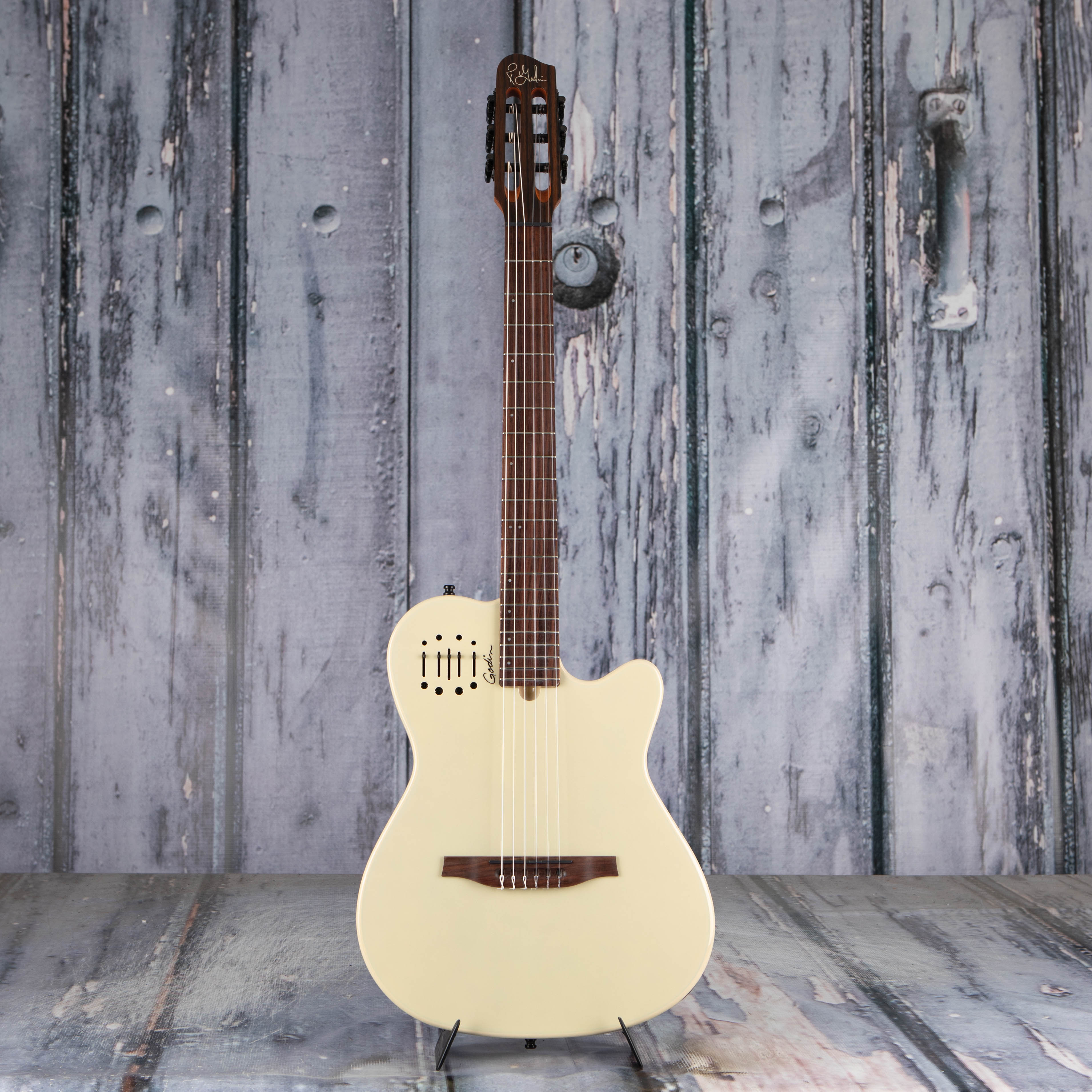 Godin Multiac Mundial Nylon Acoustic/Electric Guitar, Ozark Cream, front