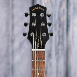 Gold Tone AC-6 Mini Acoustic Composite 6-String Banjitar, Black, front headstock