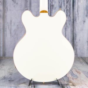 Gretsch Falcon Center Block LTD Double-Cut W/ String-Thru Bigsby Semi-Hollowbody Guitar, Vintage White, back closeup