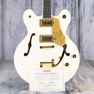 Gretsch Falcon Center Block LTD Double-Cut W/ String-Thru Bigsby Semi-Hollowbody Guitar, Vintage White, coa