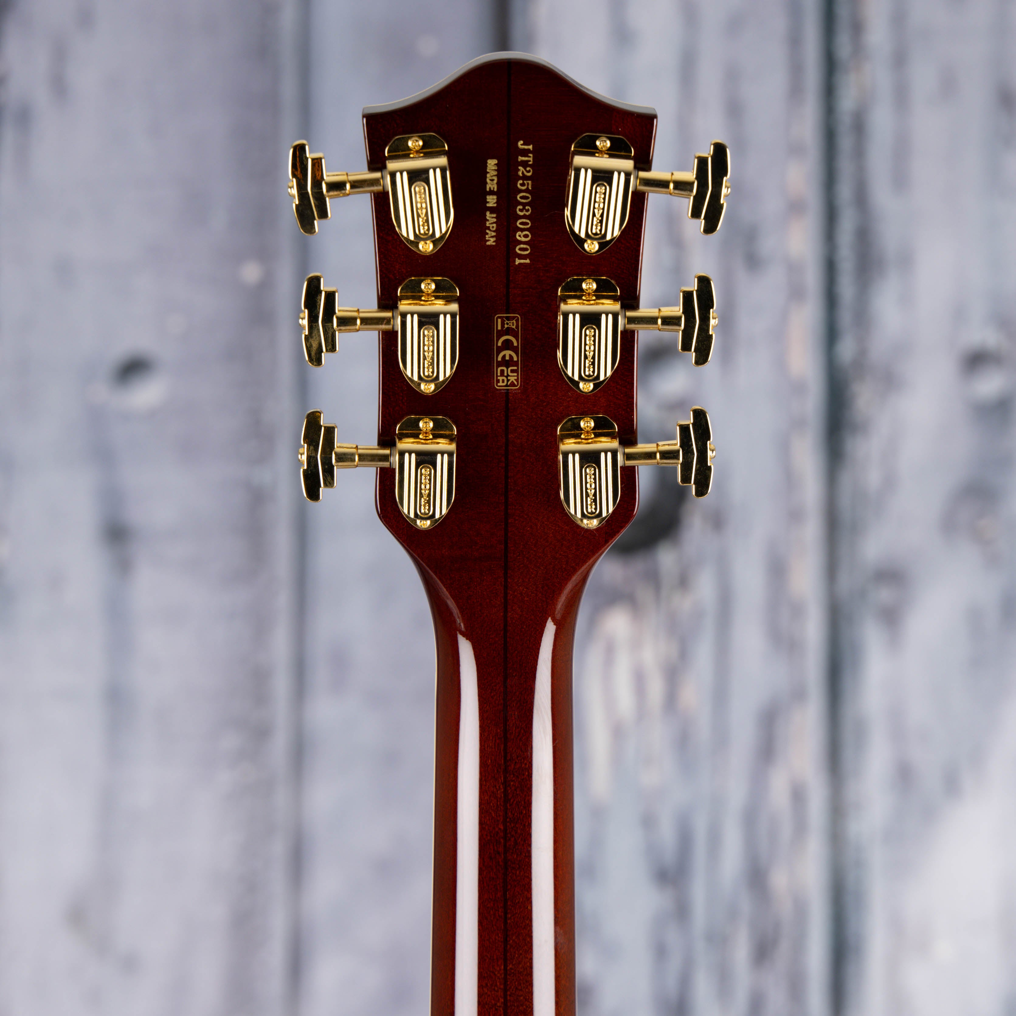 Gretsch G6122T-62 Vintage Select Edition '62 Chet Atkins Country Gentleman Hollowbody W/ Bigsby Electric Guitar, Walnut Stain, back headstock